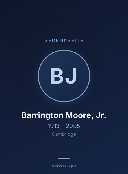 Gedenkportrait von Barrington Moore, Jr.