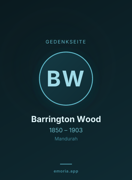 Gedenkportrait von Barrington Wood