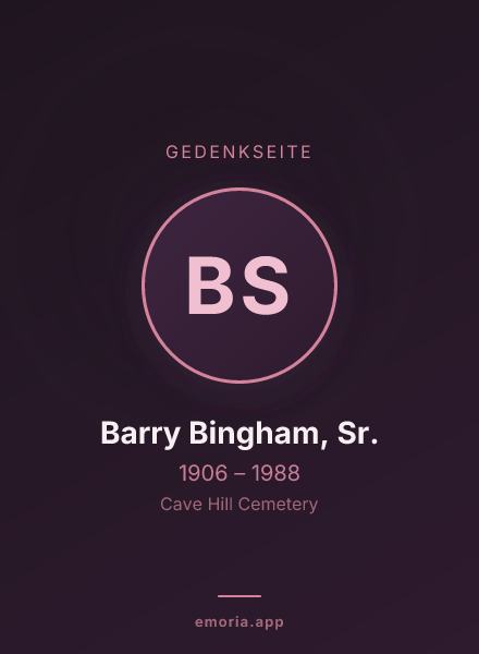 Gedenkportrait von Barry Bingham, Sr.