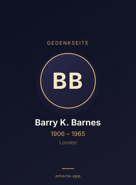 Gedenkportrait von Barry K. Barnes