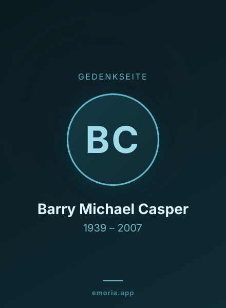 Gedenkportrait von Barry Michael Casper