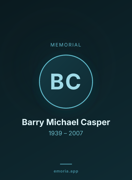 Memorial portrait of Barry Michael Casper
