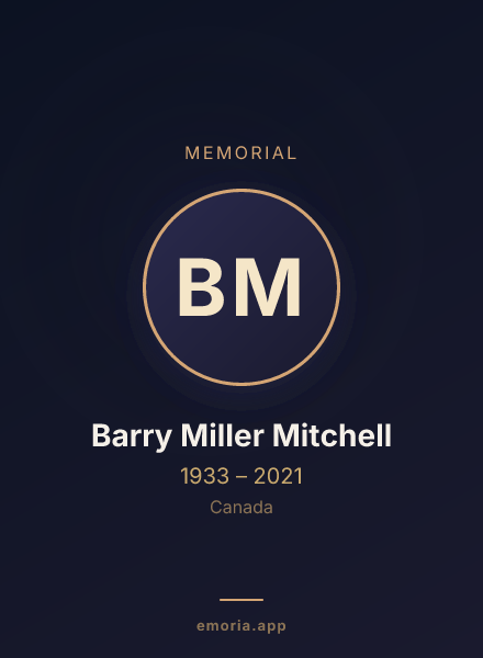 Memorial portrait of Barry Miller Mitchell