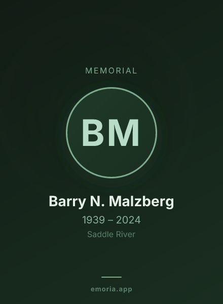 Memorial portrait of Barry N. Malzberg