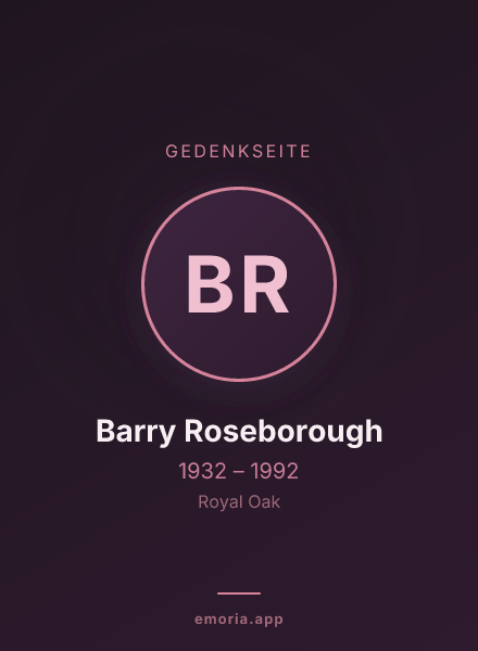 Gedenkportrait von Barry Roseborough