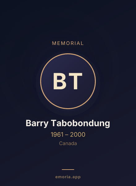 Memorial portrait of Barry Tabobondung