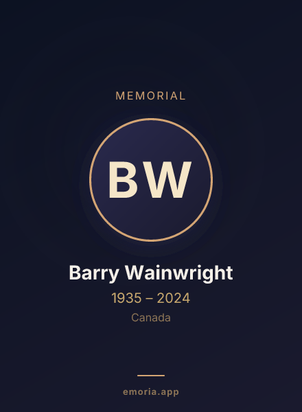 Memorial portrait of Barry Wainwright