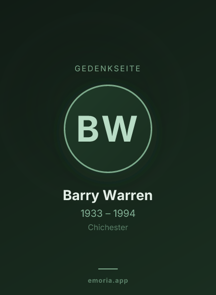 Gedenkportrait von Barry Warren
