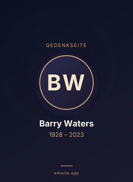 Gedenkportrait von Barry Waters