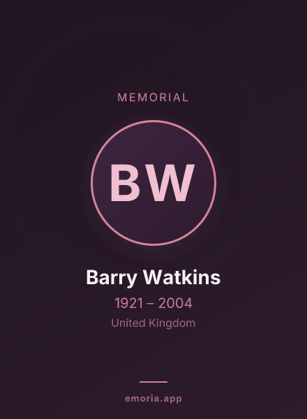 Memorial portrait of Barry Watkins