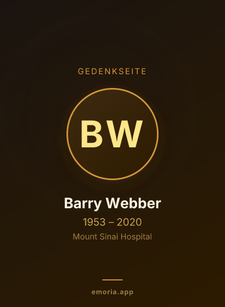 Gedenkportrait von Barry Webber
