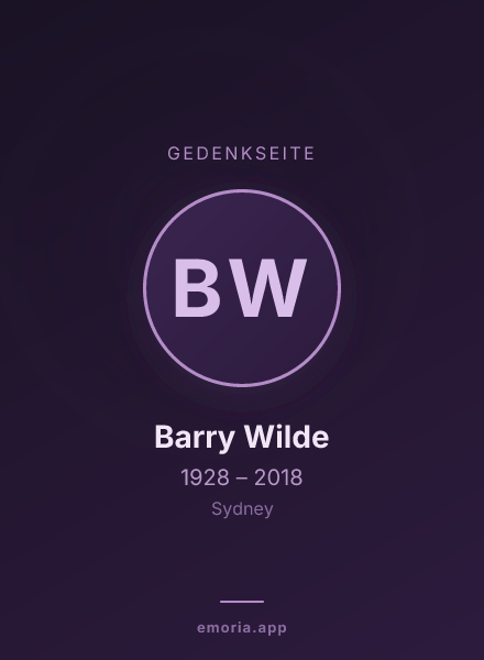 Gedenkportrait von Barry Wilde