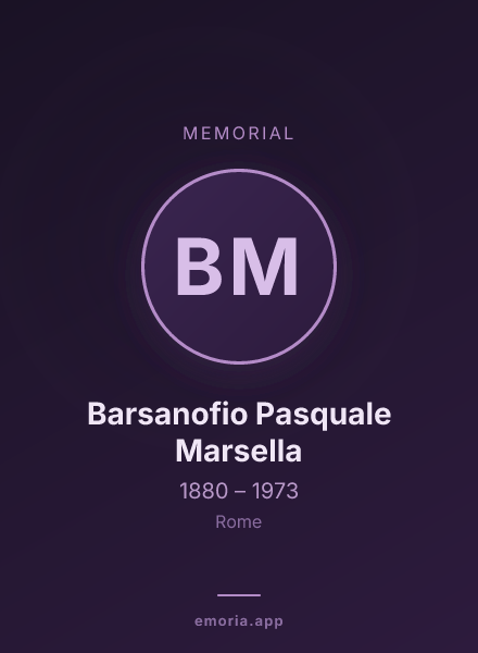 Memorial portrait of Barsanofio Pasquale Marsella