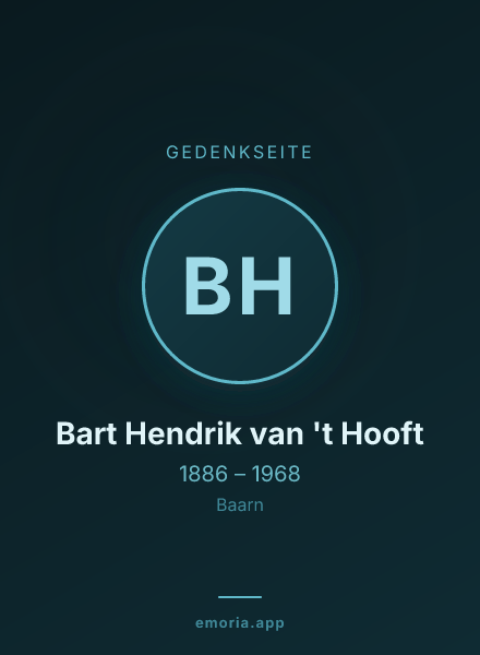 Gedenkportrait von Bart Hendrik van 't Hooft