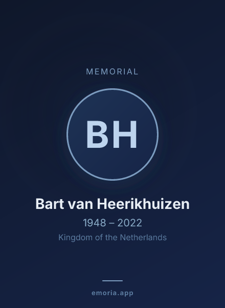 Memorial portrait of Bart van Heerikhuizen