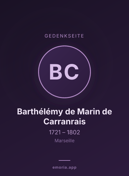 Gedenkportrait von Barthélémy de Marin de Carranrais