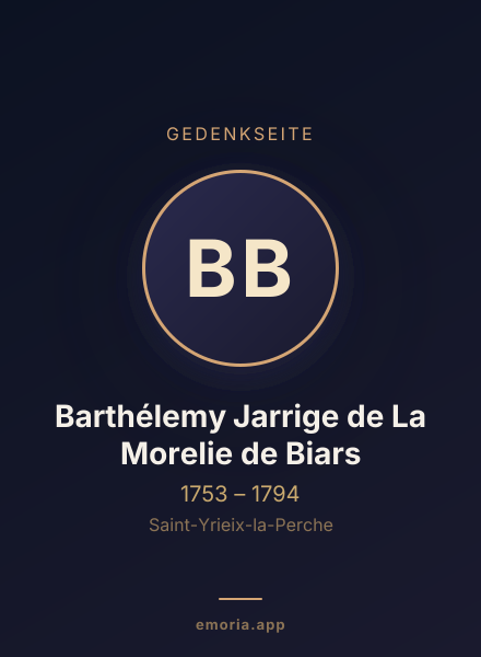 Gedenkportrait von Barthélemy Jarrige de La Morelie de Biars