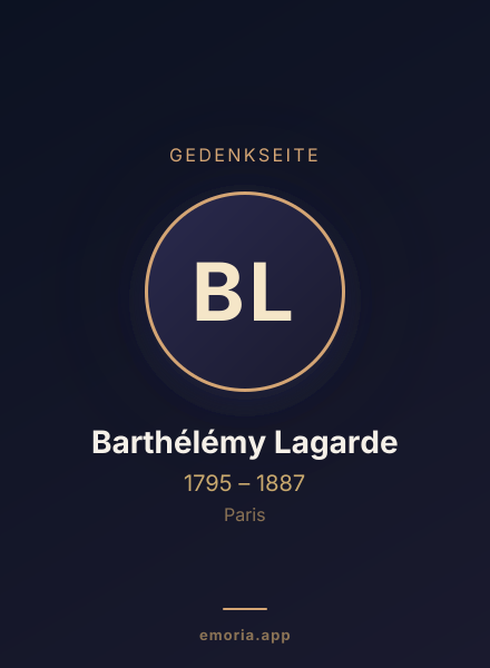 Gedenkportrait von Barthélémy Lagarde
