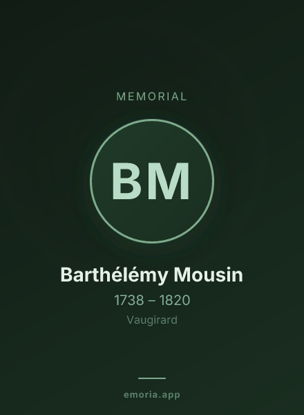 Memorial portrait of Barthélémy Mousin