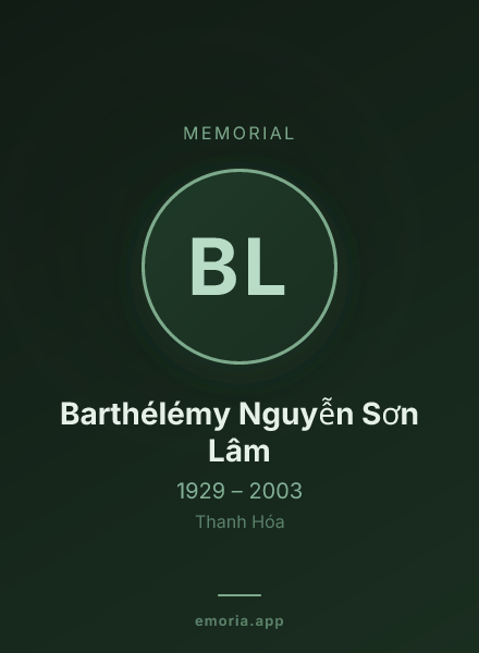 Memorial portrait of Barthélémy Nguyễn Sơn Lâm