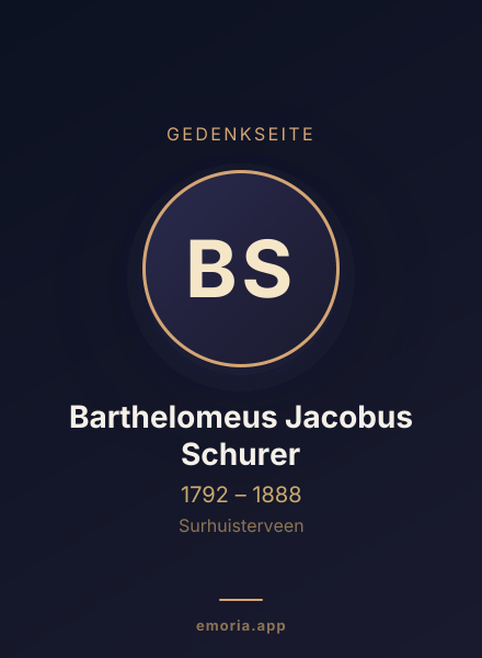 Gedenkportrait von Barthelomeus Jacobus Schurer
