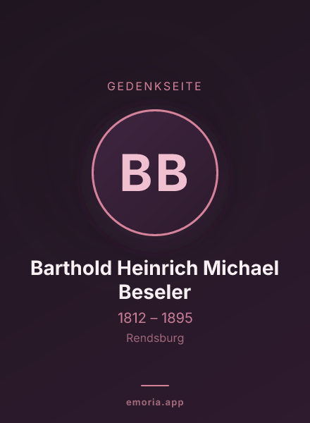 Gedenkportrait von Barthold Heinrich Michael Beseler