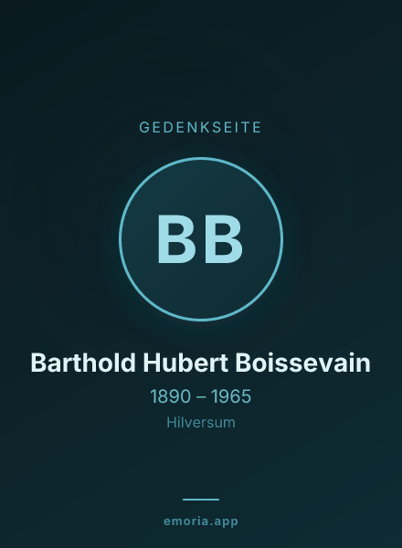 Gedenkportrait von Barthold Hubert Boissevain