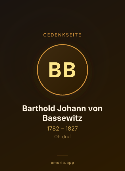 Gedenkportrait von Barthold Johann von Bassewitz