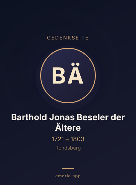 Gedenkportrait von Barthold Jonas Beseler der Ältere
