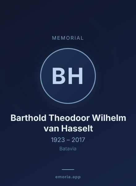 Memorial portrait of Barthold Theodoor Wilhelm van Hasselt