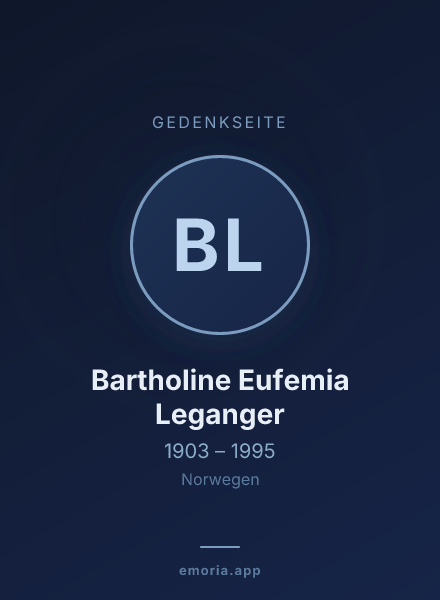 Gedenkportrait von Bartholine Eufemia Leganger