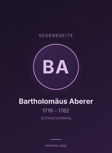 Gedenkportrait von Bartholomäus Aberer