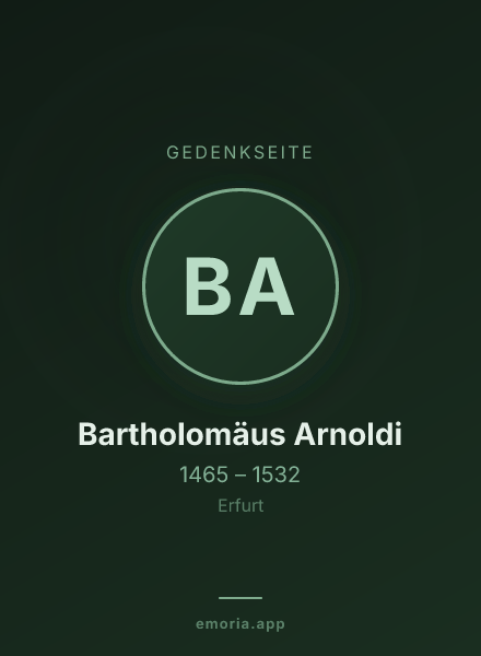 Gedenkportrait von Bartholomäus Arnoldi