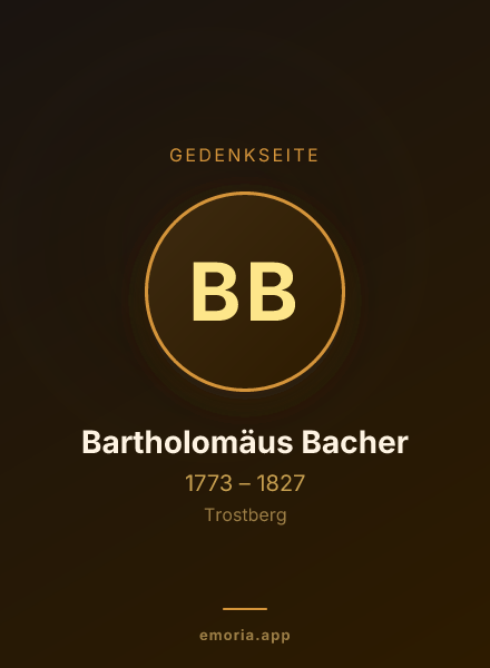 Gedenkportrait von Bartholomäus Bacher