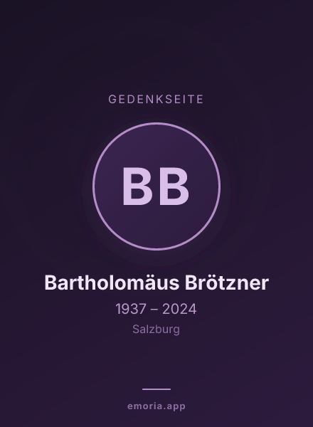 Gedenkportrait von Bartholomäus Brötzner