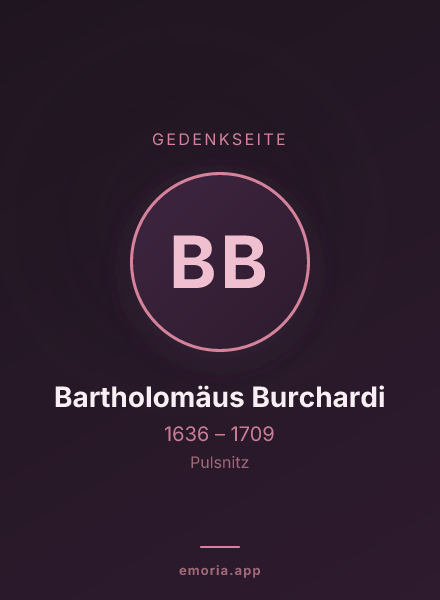 Gedenkportrait von Bartholomäus Burchardi