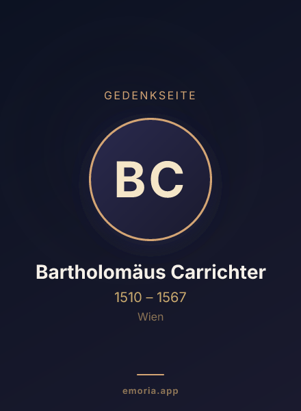 Gedenkportrait von Bartholomäus Carrichter