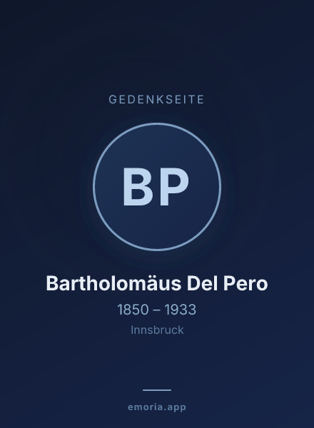 Gedenkportrait von Bartholomäus Del Pero