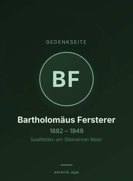 Gedenkportrait von Bartholomäus Fersterer