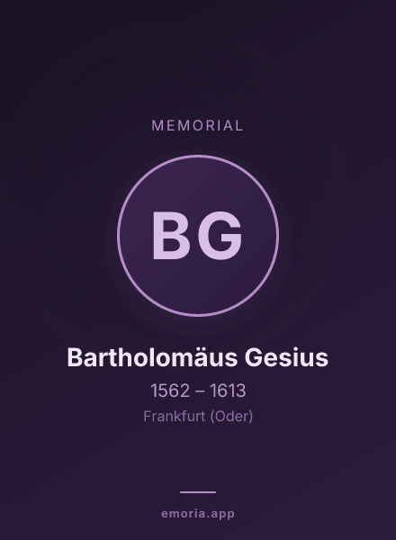 Memorial portrait of Bartholomäus Gesius