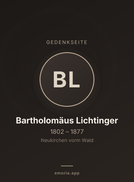 Gedenkportrait von Bartholomäus Lichtinger