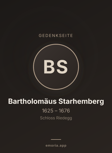 Gedenkportrait von Bartholomäus Starhemberg