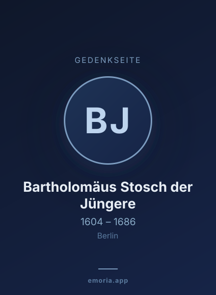 Gedenkportrait von Bartholomäus Stosch der Jüngere