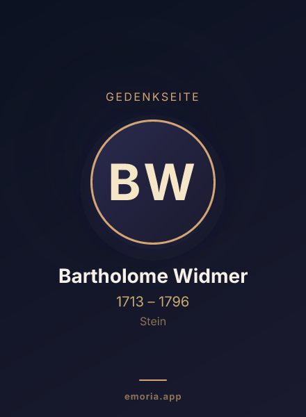 Gedenkportrait von Bartholome Widmer