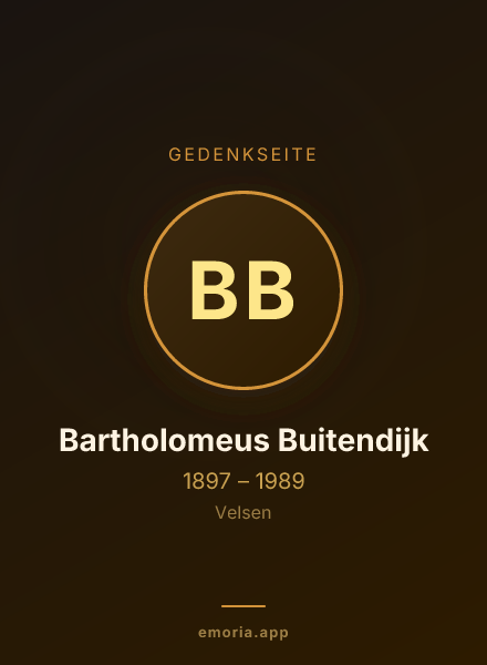 Gedenkportrait von Bartholomeus Buitendijk