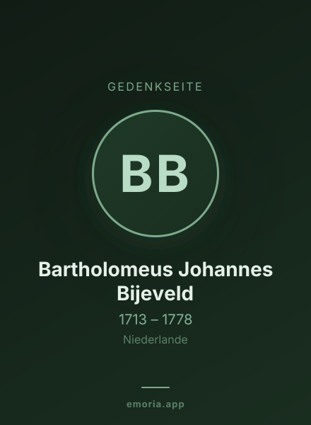 Gedenkportrait von Bartholomeus Johannes Bijeveld
