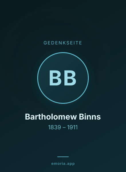 Gedenkportrait von Bartholomew Binns