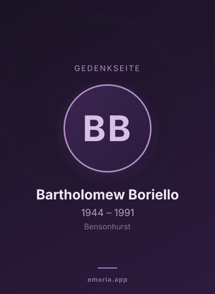 Gedenkportrait von Bartholomew Boriello