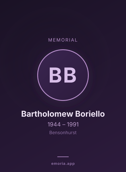 Memorial portrait of Bartholomew Boriello