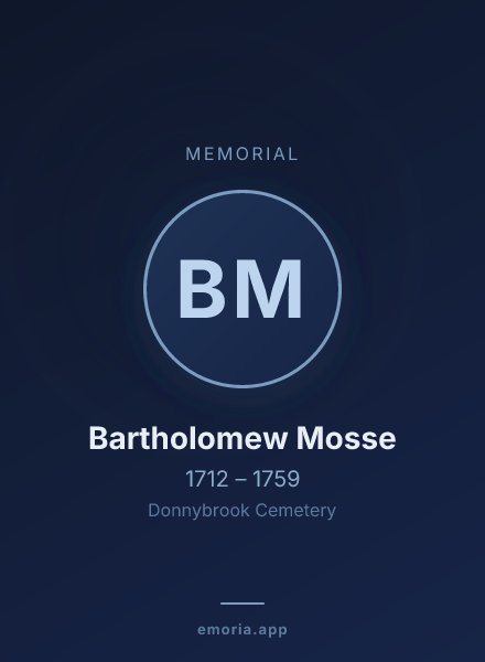 Memorial portrait of Bartholomew Mosse